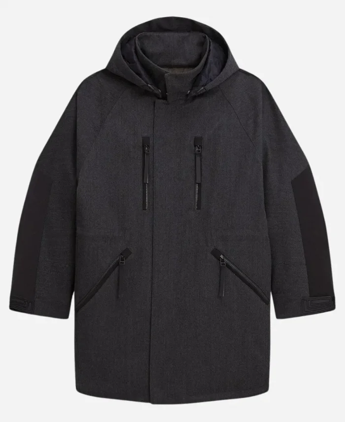 Alan Ritchson The Man with the Bag 2025 Vance Black Long Jacket For Sale