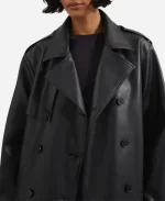 Alex Movie The Life List 2025 Sofia Carson Black Leather Trench Coat