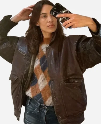 Alexa Chung CFS 2025 Leather Jacket