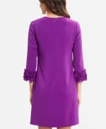 Alison Triessl Access Daily Purple Floral Applique Sleeve Dress