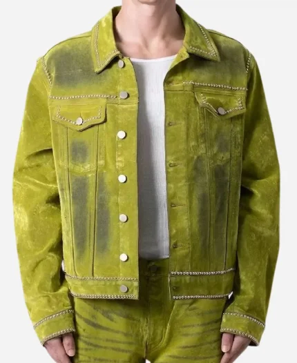 American Idol 2025 Jamal Roberts Green Denim Jacket For Sale