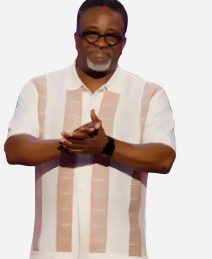 Americas Got Talent S20 White & Pink Printed Striped Shirt