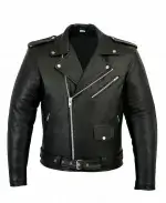 An t-Eilean Andrew MacInnes Black Biker Leather Jacket