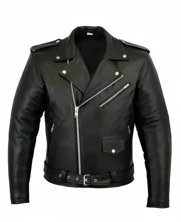 An t-Eilean Andrew MacInnes Black Biker Leather Jacket