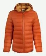 An t-Eilean Sorcha Groundsell Hooded Puffer Orange Jacket