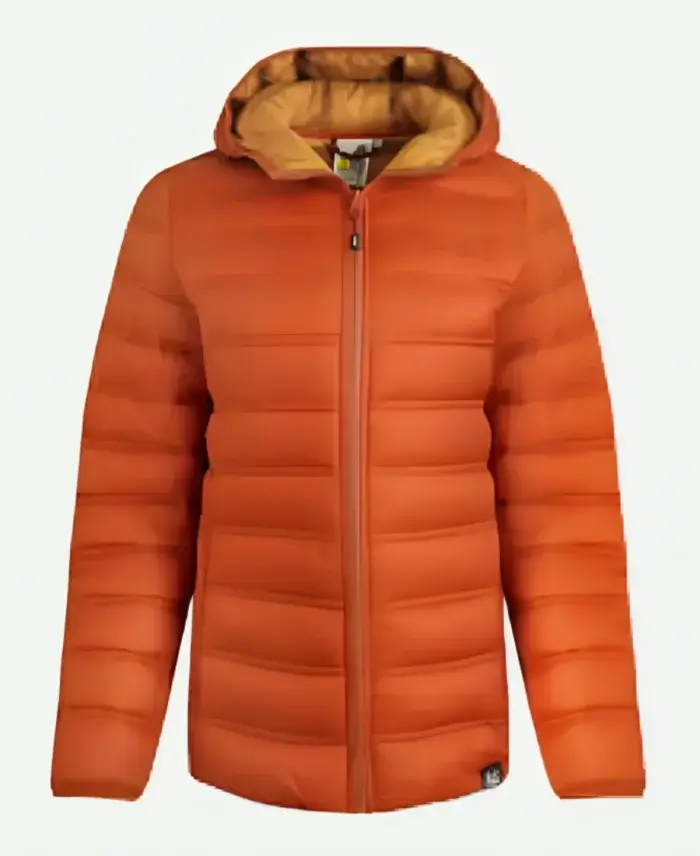 An t-Eilean Sorcha Groundsell Hooded Puffer Orange Jacket