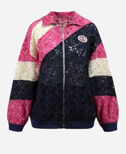 And Just Like That S03 Kristin Davis Lace Printed Bomber Jacket