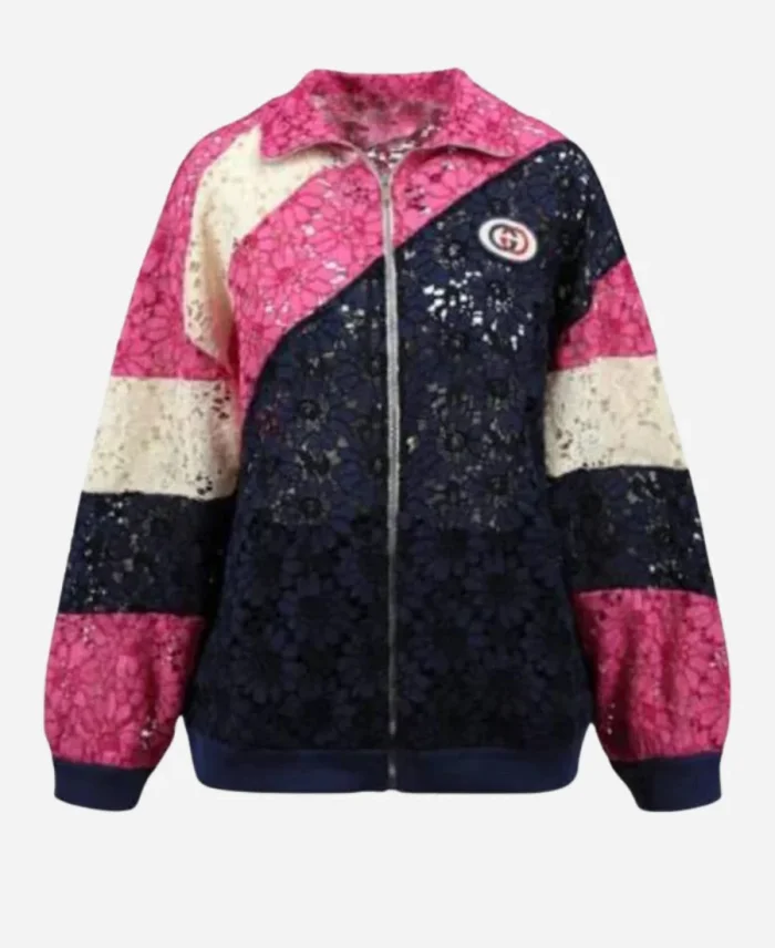 And Just Like That S03 Kristin Davis Lace Printed Bomber Jacket