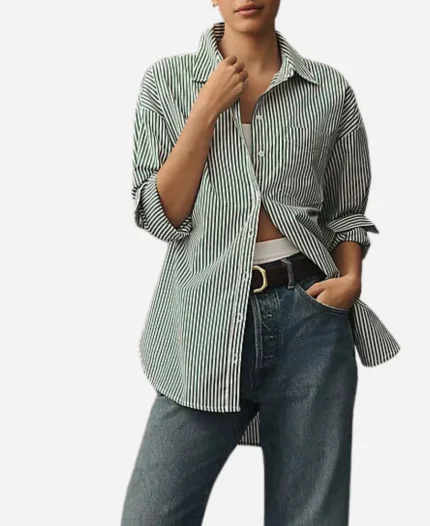 Annie Murphy Nine Perfect Strangers S02 Imogen Striped ShirtÂ