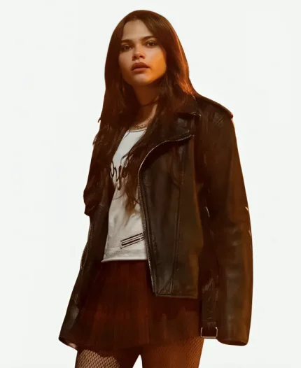 Ariana Greenblatt Fear Street Prom Queen 2025 Black Leather Jacket