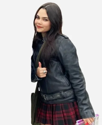 Ariana Greenblatt Fear Street Prom Queen 2025 Black Leather Jacket