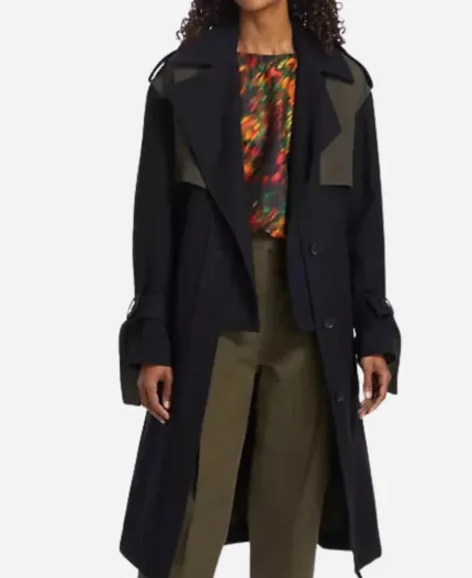 Athena Grant TV Series 9-1-1 Season 08 Angela Bassett Two-Tone Trench Coat For Sale