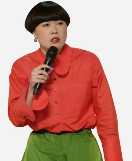 Atsuko Okatsuka Father Red Shirt
