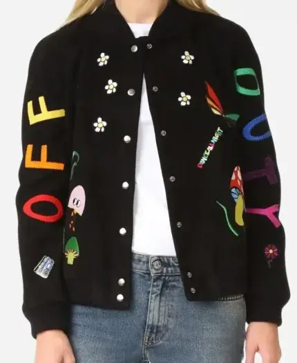 Axel Bøyum TV Series Billionaire Island Season 01 Ivo’s Snap Fastening Black Bomber Jacket