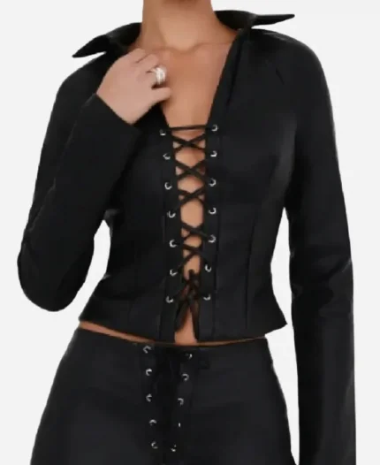 Beyond The Gates 2025 Dana Leslie Thomas Leather Lace Up Top