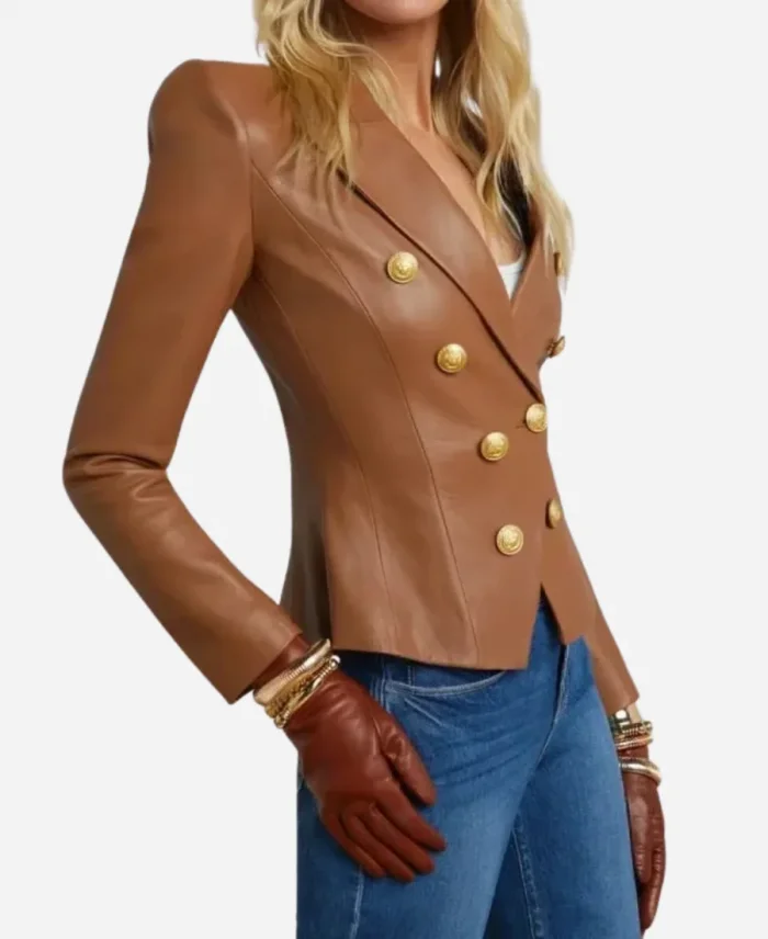 Beyond the Gates 2025 Dani Dupree Brown Leather Blazer