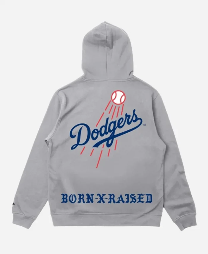 Born x Raised LA Dodgers Trademark Pullover Grey Hoodie 