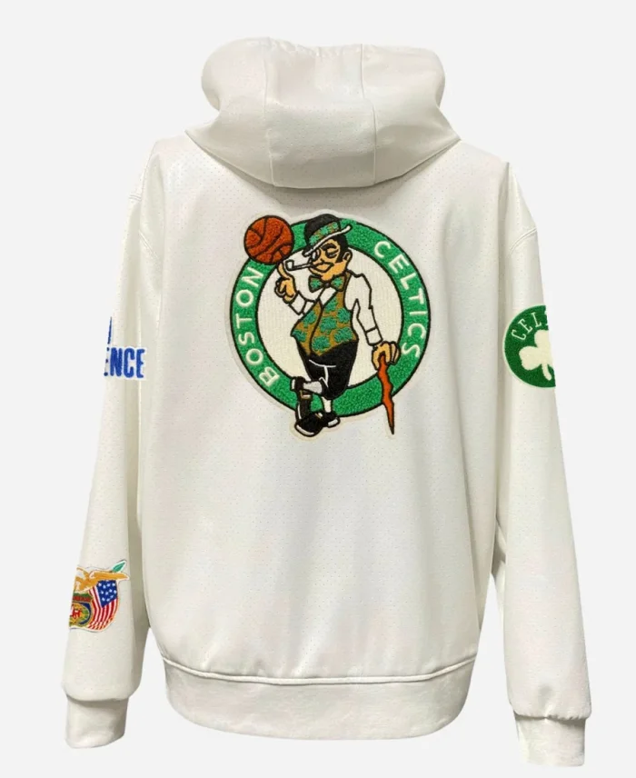 Boston Celtics Zip-Up Leather Jacket