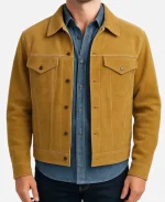 Brad Pitt F1 The Sonny Hayes Brown Suede Leather Trucker Jacket