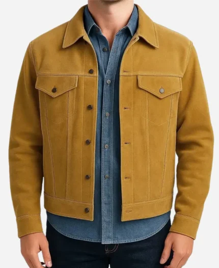 Brad Pitt F1 The Sonny Hayes Brown Suede Leather Trucker Jacket