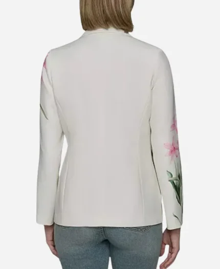 Brooke Logan Katherine Kelly Lang White Floral Blazer
