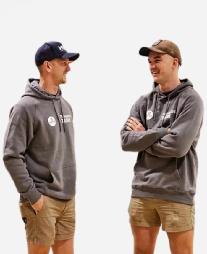Bunnings Pullover Black And Grey Fleece Hoodie For Sale