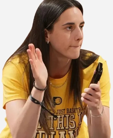 Caitlin Clark 2025 NBA Finals But This Is Indiana Pacers Yellow Shirt