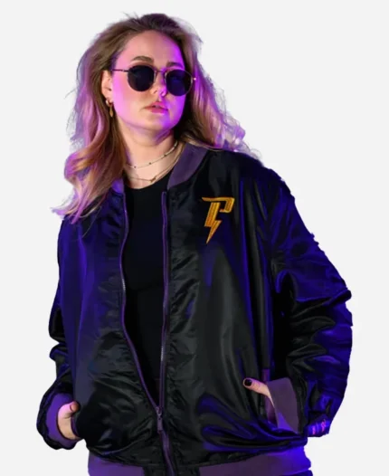 Cakeworthy Powerline Black Bomber Jacket For Sale