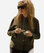 Charlie Cale Poker Face Green Fringe Leather Jacket