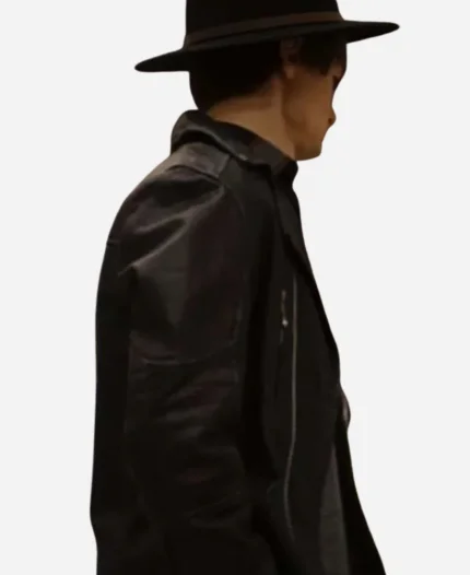 Charlie Tahan Things Like This 2025 Kenny Black Biker Leather Jacket