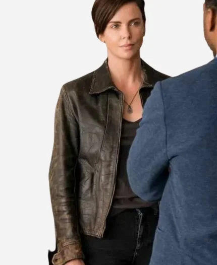 Charlize Theron Movie The Old Guard Andy Brown Leather Jacket