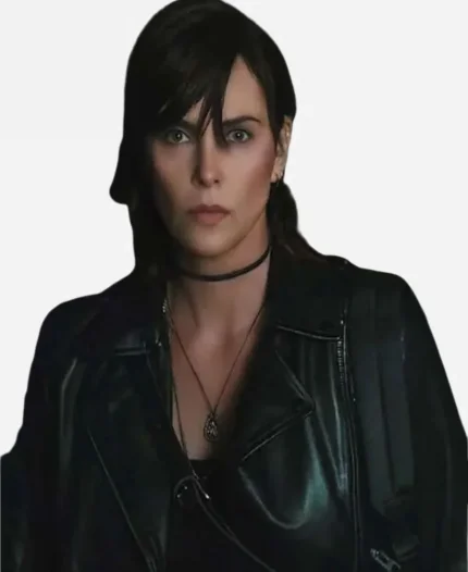 Charlize Theron The Old Guard 2 Black Leather Jacket