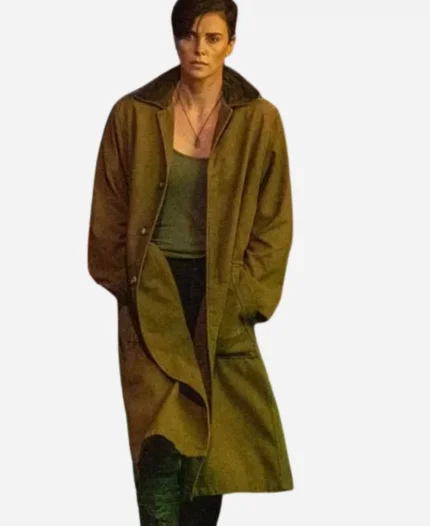 Charlize Theron The Old Guard Brown Coat