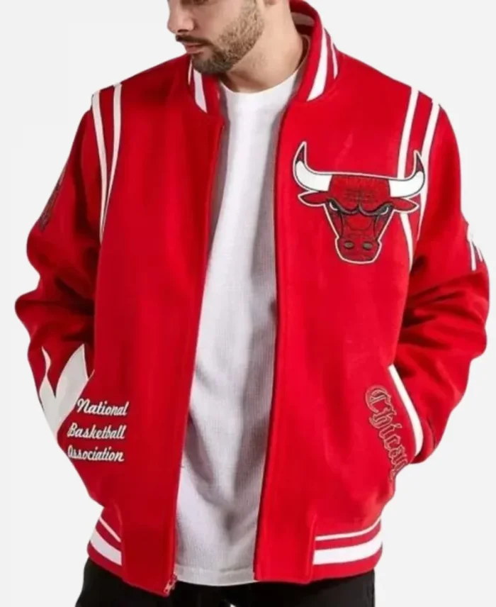 Chicago Bulls 6X Champs NBA Red Bomber Jacket