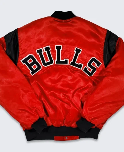 Chicago Bulls 80s NBA Red Letterman Varsity Jacket For Unisex