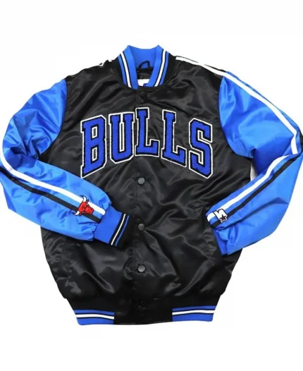 Chicago Bulls Black And Blue Varsity Jacket