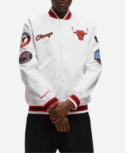 Chicago Bulls NBA City Collection White Varsity Jacket