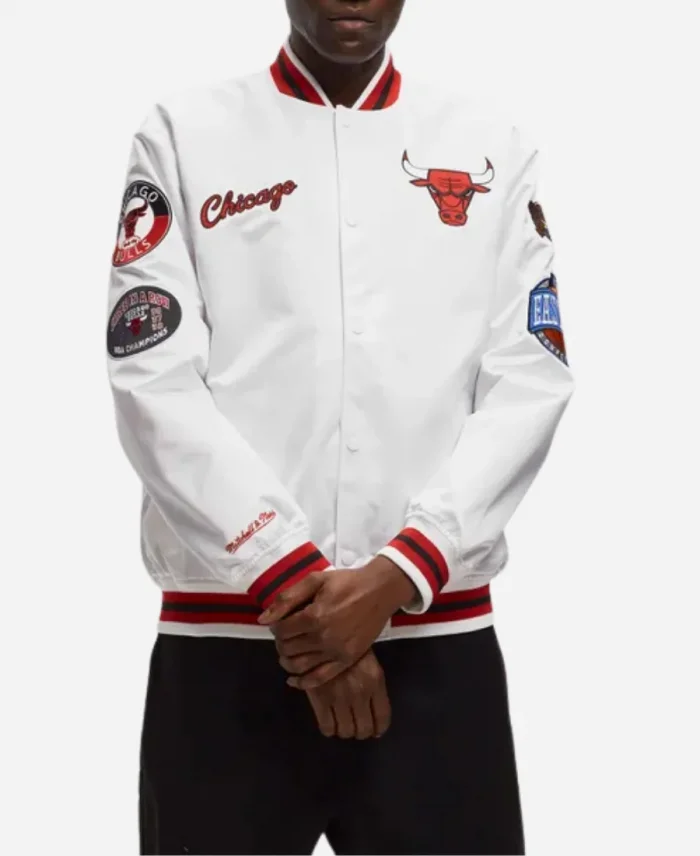 Chicago Bulls NBA City Collection White Varsity Jacket