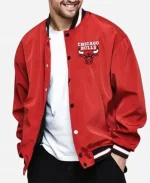 Chicago Bulls NBA Red Letterman Varsity Jacket For Sale