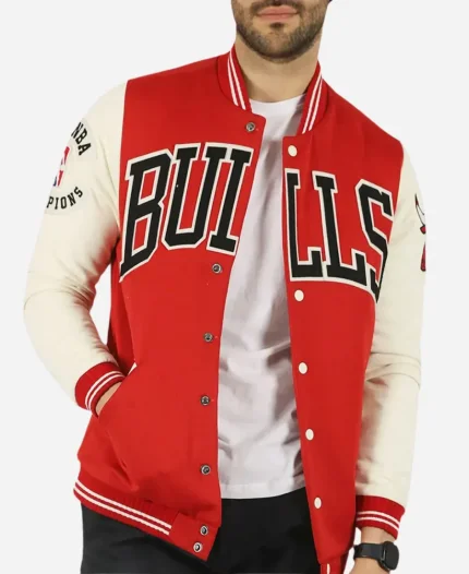 Chicago Bulls NBA Red Wool Varsity Jacket