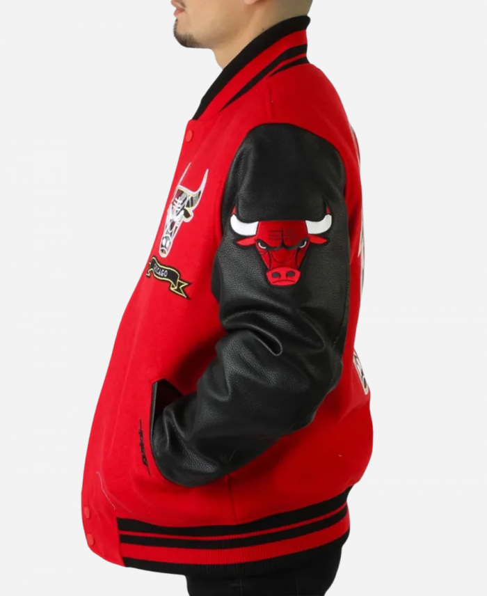Chicago Bulls Plaid Patches Varsity Jacket