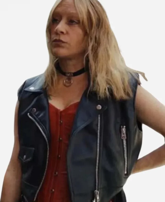 Chloë Sevigny Tv Series Poker Face Ruby Ruin Black Biker Leather Vest
