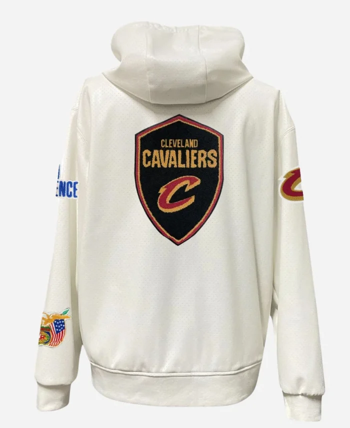 Cleveland Cavaliers Zip-Up Black and White Leather Jacket