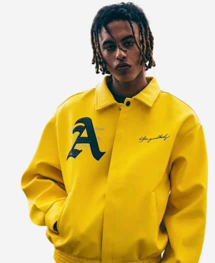 DONCARE AFGK Ferrari Yellow Leather Jacket