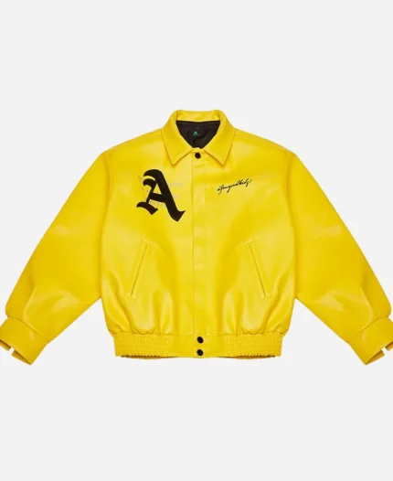 DONCARE AFGK Racing Ferrari Yellow Leather Jacket