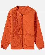 Damson Idris F1 The Movie 2025 Joshua Pearce Orange Quilted Jacket