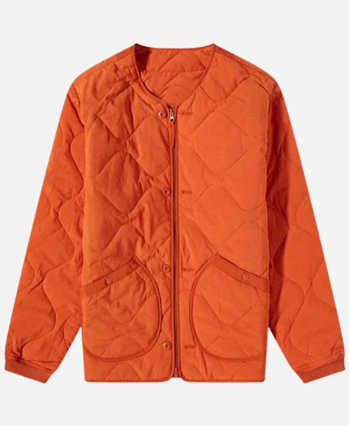 Damson Idris F1 The Movie 2025 Joshua Pearce Orange Quilted Jacket