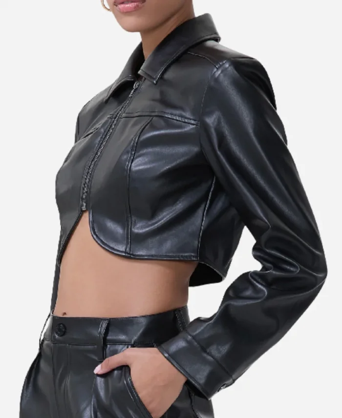 Dana “Leslie” Thomas TV- Series Beyond the Gates 2025 Trisha Mann-Grant Black Cropped Leather Jacket