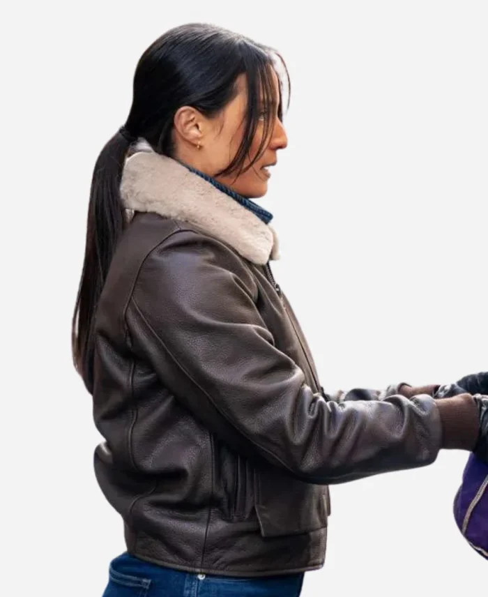 Dani Rhodes FBI Season 07 Emily Alabi Shearling Brown Leather Jacket