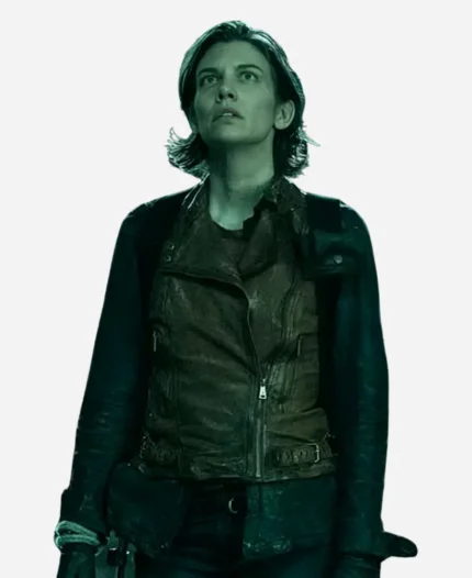 Dead City Maggie Greene Brown Leather Vest